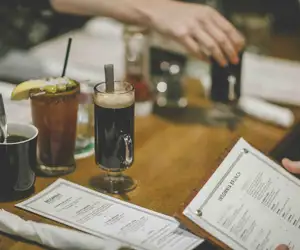 Drinks, coffee served at Insomnia Restaurant and Lounge, located on Bloor Street West near Bathurst in the Annex, Toronto.
