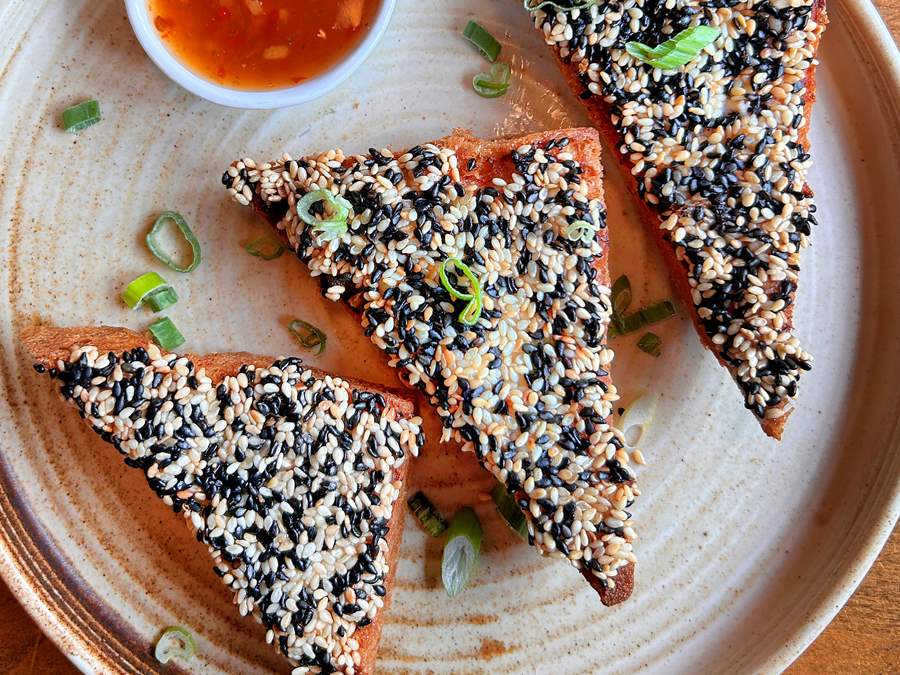 shrimp toast - june sunday supper club insomnia restaurant lounge bloor street toronto ontario